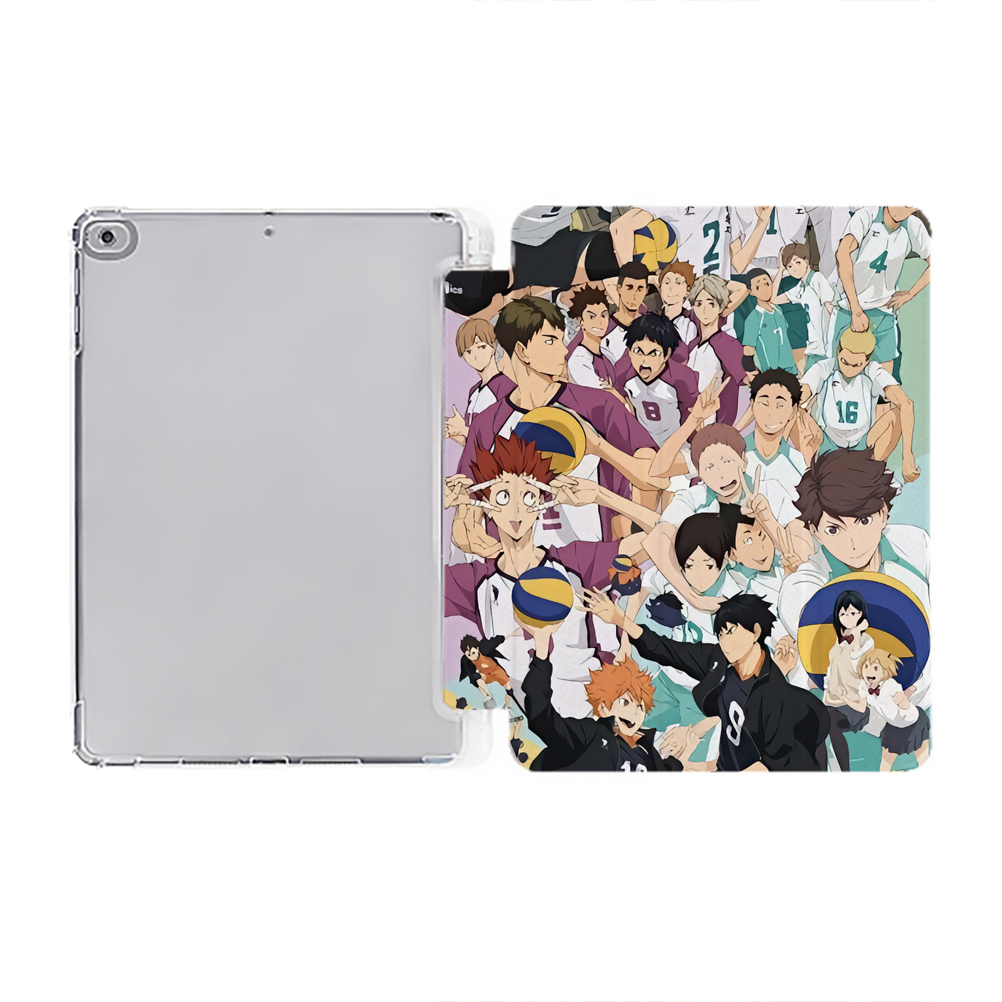 （画像用） ハイキュー!! Haikyu!! IPad ケース ペン収納付き 三つ折りスタンド PUレザー×シリコン 対応機種9.5/10.5/10.9インチ